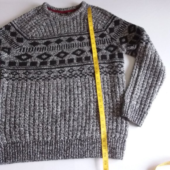 Far West chunky black/grey wool blend sweater - Picture 7 of 7